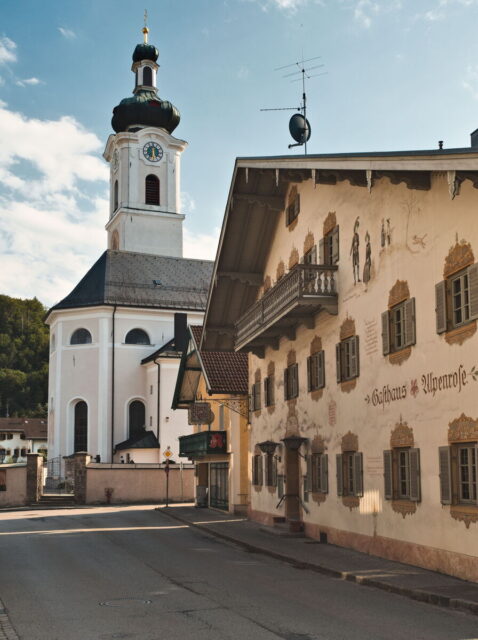 Church in Oberaudorf, Bavaria, Alps, Germany