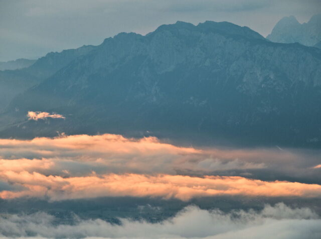View from the Wendelstein in the morning, Bavarian Alps