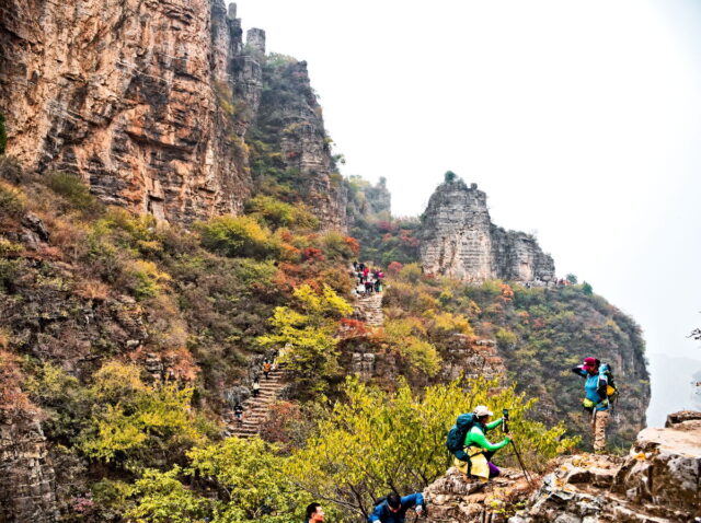 Taihang Mountains,  太行山,  Taihangshan mountains,  Hebei Province, China, 蚕姑庙南天门, Mount Cangyan